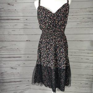 Torrid Black Floral Mesh Sundress